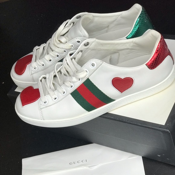 gucci heart tennis shoes